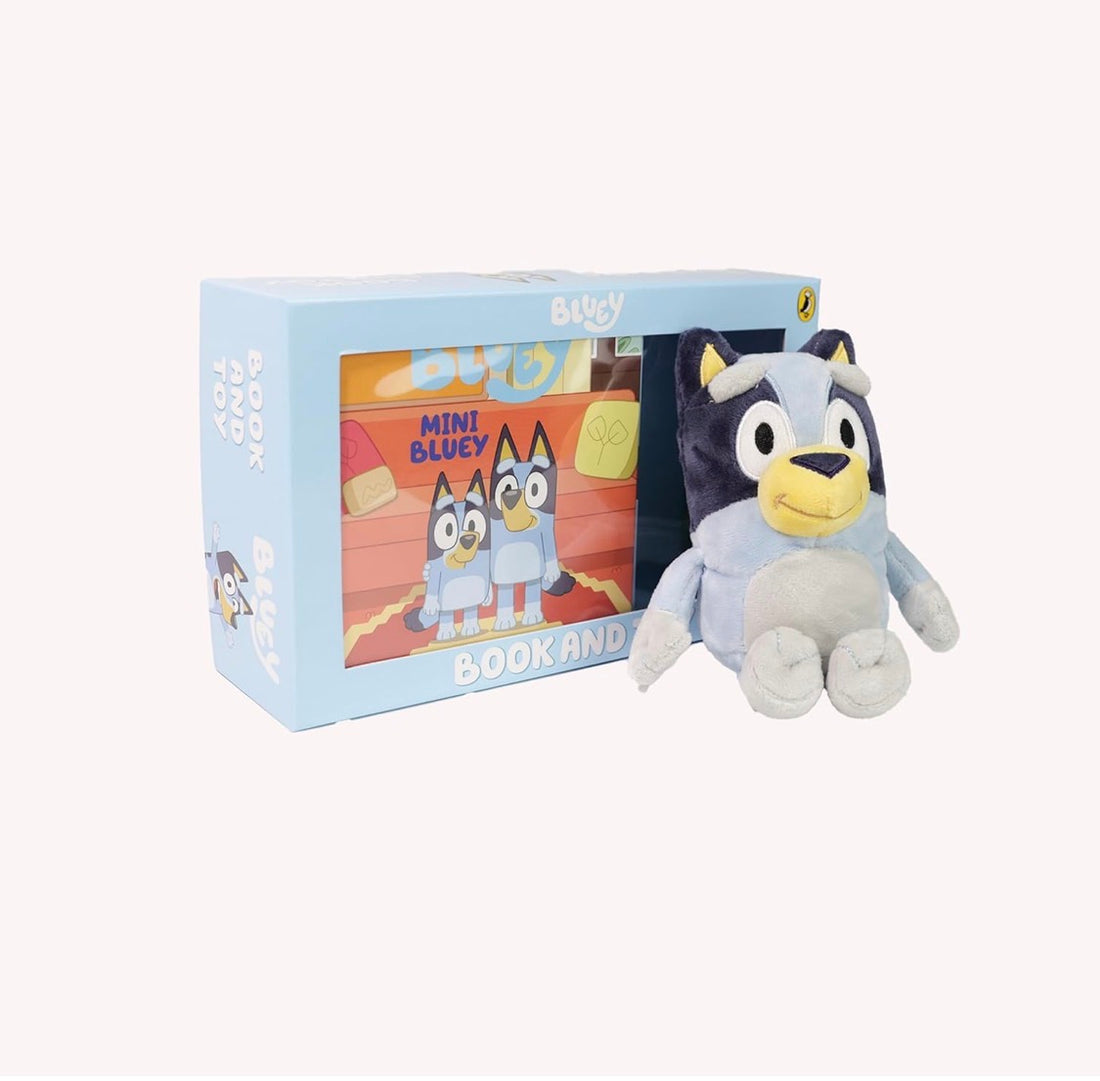 Bluey: Mini Bluey and Bluey Toy Box Set: Book and Plush Toy Gift for Little Bluey Fans