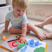 Baby’s first quiet book, soft book for sensory play