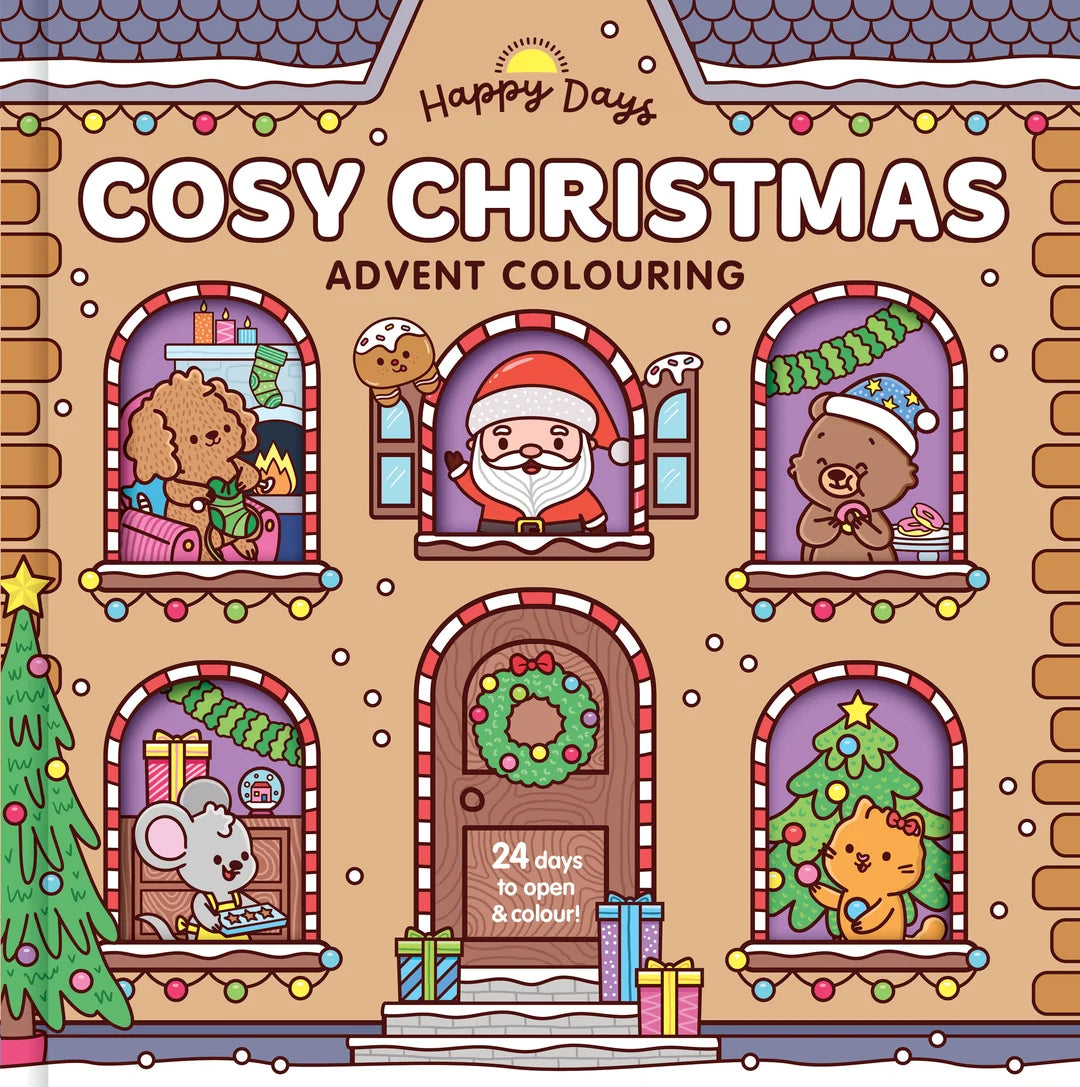 Happy Days - Cosy Christmas Advent Colouring Book (Hardback Edition)