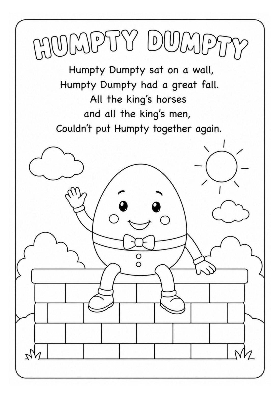 My Wondertivity Colouring Book & Nursery Rhyme Lyrics DIGITAL DOWNLOAD - Wondertivity