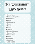 My Wondertivity I Spy Binder DIGITAL DOWNLOAD - Wondertivity