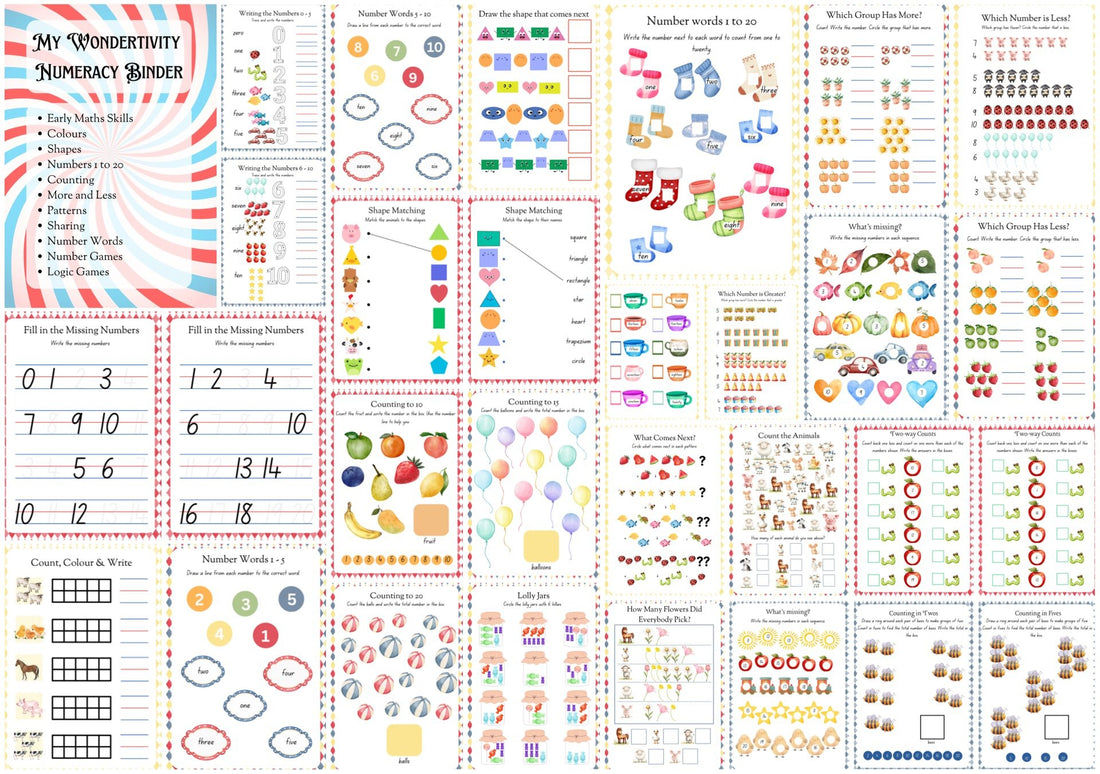 My Wondertivity Numeracy Binder DIGITAL DOWNLOAD - Wondertivity