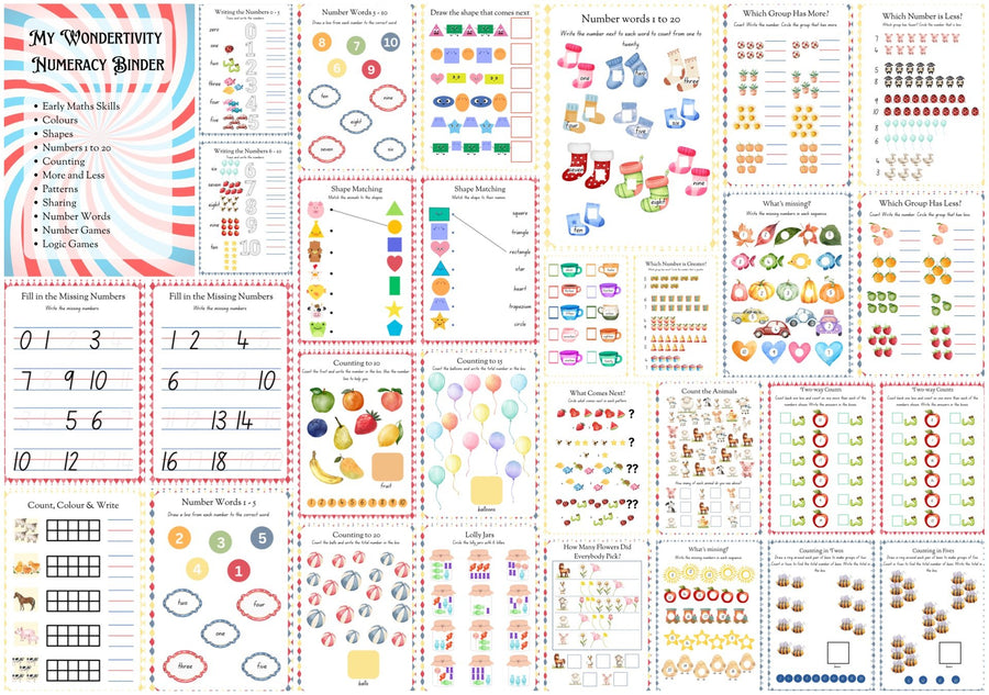 My Wondertivity Numeracy Binder DIGITAL DOWNLOAD - Wondertivity